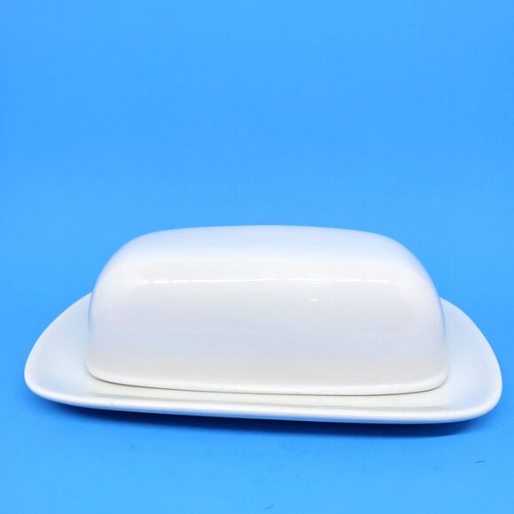 Pottery Barn Great White 2  Covered Butter Dish - Picture 1 of 10